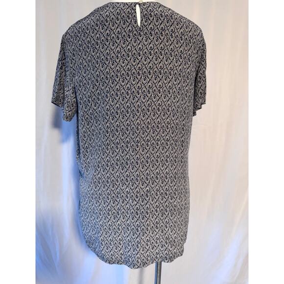 August Silk Navy Cream Paisley Blouse - XL - Picture 3 of 6